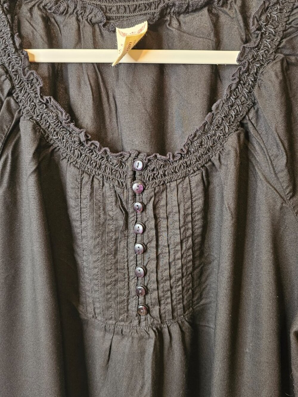 Faded Glory, Plus Size XXL (20), Tunic, Peasant Top, Black, 100% Rayon - Picture 2 of 8